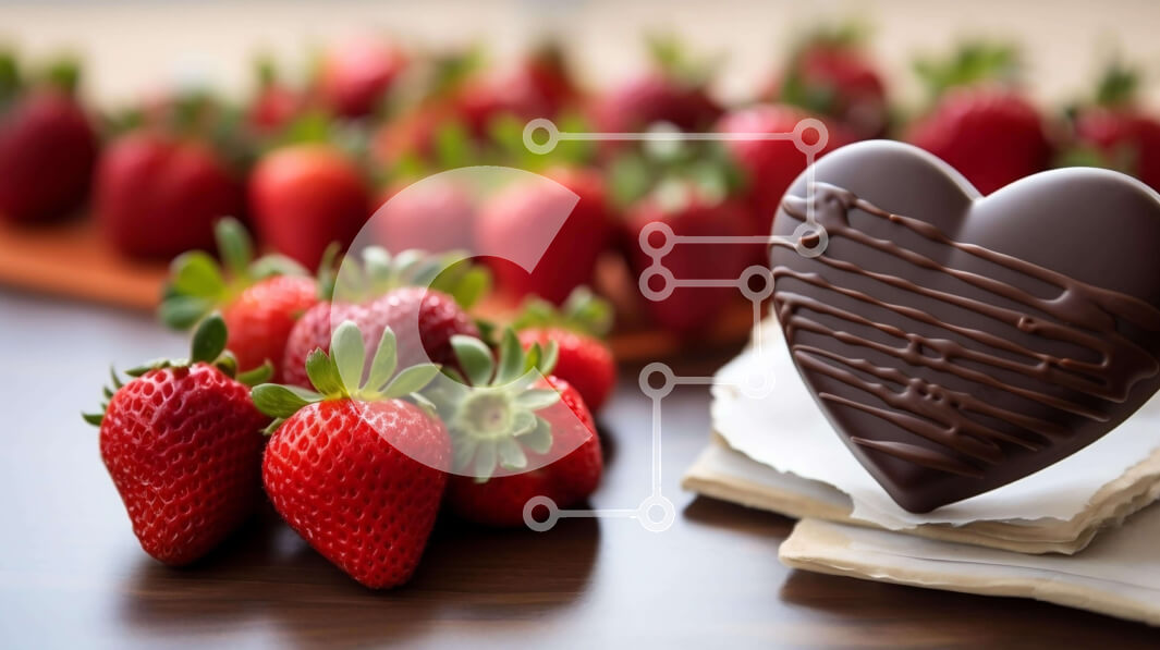 Σετ των 2 Intra Συλλεκτικό Ξύλινο Παζλ Plywood  4mm - Μπάρα σοκολάτας σε σχήμα καρδιάς με φράουλες και βιβλία Σε Ξύλινο Κουτί - Διαστάσεις: 10x10 cm – 25 κομμάτια