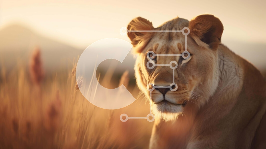 Intra Συλλεκτικό Ξύλινο Παζλ Plywood  4mm - Περίεργο λιοντάρι στο ψηλό γρασίδι Σε Ξύλινο Κουτί - Διαστάσεις: 10x10 cm – 25 κομμάτια