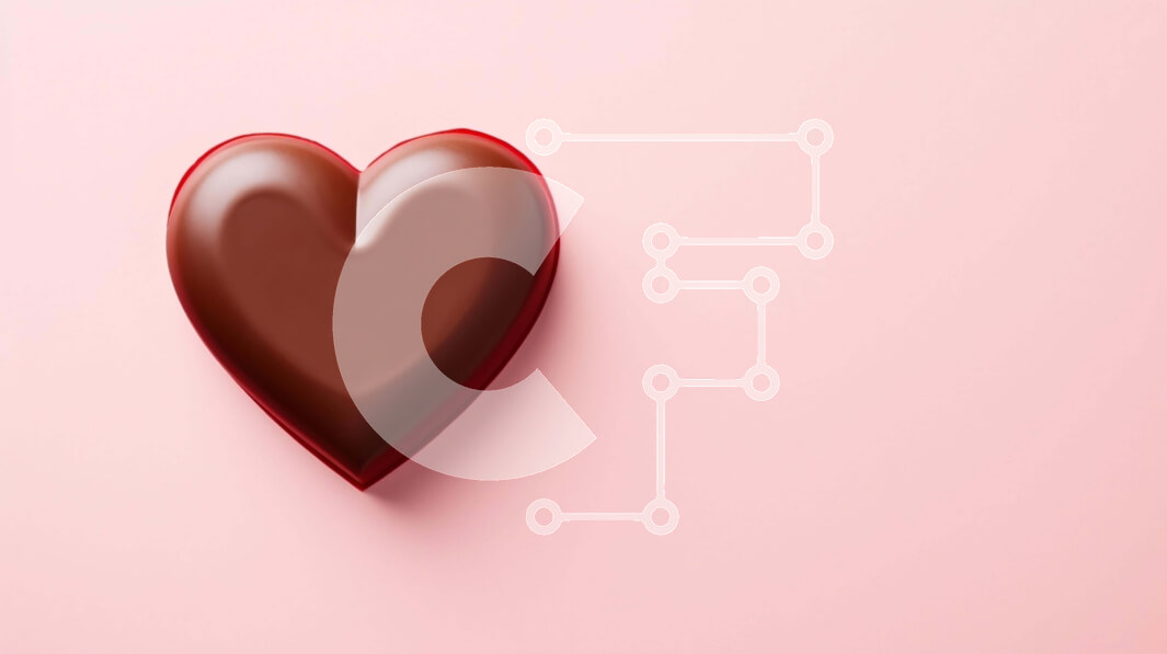 Σετ των 2 Intra Συλλεκτικό Ξύλινο Παζλ Plywood  4mm - Σοκολάτα σε σχήμα καρδιάς που επιπλέει στο διάστημα Σε Ξύλινο Κουτί - Διαστάσεις: 10x10 cm – 25 κομμάτια