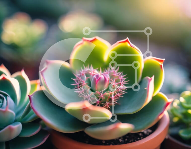 Intra Συλλεκτικό Ξύλινο Παζλ Plywood  4mm - Ομάδα παχύφυτων σε γλάστρες Σε Ξύλινο Κουτί - Διαστάσεις: 10x10 cm – 25 κομμάτια