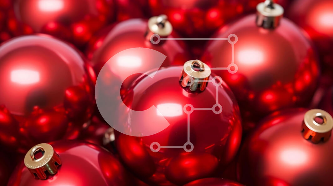 Intra Συλλεκτικό Ξύλινο Παζλ Plywood  4mm - Κόκκινες χριστουγεννιάτικες μπάλες με χρυσά στολίδια Σε Ξύλινο Κουτί - Διαστάσεις: 10x10 cm – 25 κομμάτια