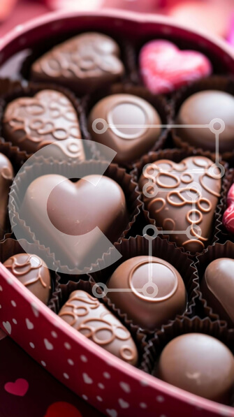 Intra Συλλεκτικό Ξύλινο Παζλ Plywood  4mm - Ποικιλία από σοκολάτες σε κουτί σε σχήμα καρδιάς Σε Ξύλινο Κουτί - Διαστάσεις: 10x10 cm – 25 κομμάτια