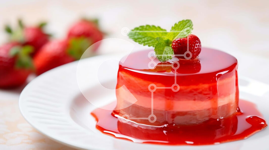 Σετ των 2 Intra Συλλεκτικό Ξύλινο Παζλ Plywood  4mm - Επιδόρπιο με σάλτσα φράουλας και φρέσκα φύλλα μέντας Σε Ξύλινο Κουτί - Διαστάσεις: 10x10 cm – 25 κομμάτια