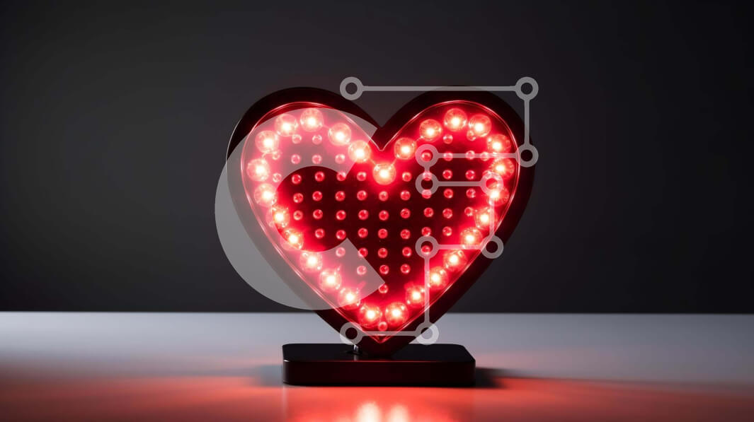 Intra Συλλεκτικό Ξύλινο Παζλ Plywood  4mm - Κόκκινο φως LED σε σχήμα καρδιάς Σε Ξύλινο Κουτί - Διαστάσεις: 10x10 cm – 25 κομμάτια