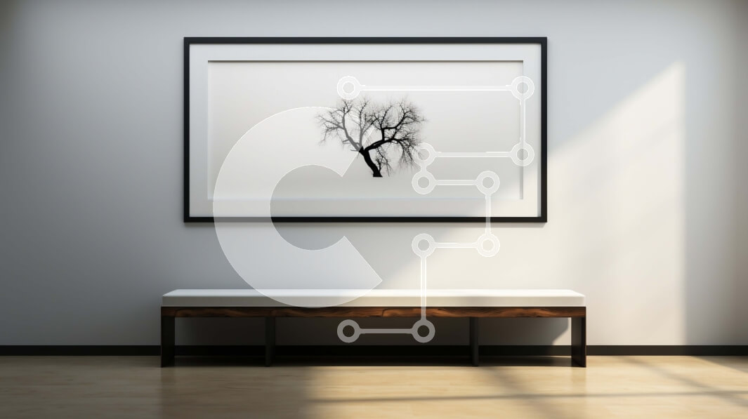 Intra Συλλεκτικό Ξύλινο Παζλ Plywood  4mm - Δέντρο σε ένα μινιμαλιστικό δωμάτιο Σε Ξύλινο Κουτί - Διαστάσεις Puzzle: 10x10 cm – 25 κομμάτια