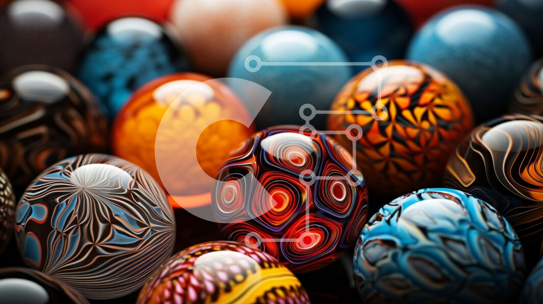 Intra Συλλεκτικό Ξύλινο Παζλ Plywood  4mm - Πολύχρωμα αυγά με στροβιλιζόμενα σχέδια σε κύκλο Σε Ξύλινο Κουτί - Διαστάσεις Puzzle: 10x10 cm – 25 κομμάτια