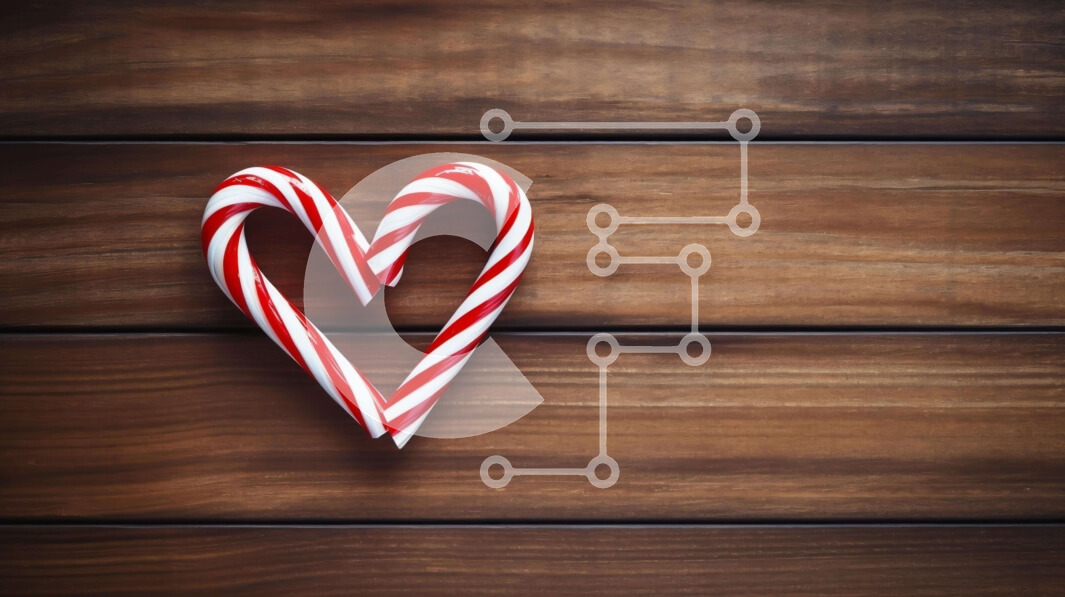 Intra Συλλεκτικό Ξύλινο Παζλ Plywood  4mm - Μπαστούνι καραμέλας σε σχήμα καρδιάς σε ξύλινο φόντο Σε Ξύλινο Κουτί - Διαστάσεις: 10x10 cm – 25 κομμάτια