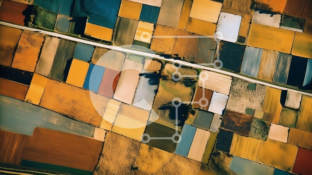 Intra Συλλεκτικό Ξύλινο Παζλ Plywood  4mm - Εκπληκτική εναέρια λήψη ζωντανού τοπίου με μικρά δέντρα και ένα γραφικό χωριό Σε Ξύλινο Κουτί - Διαστάσεις Puzzle: 10x10 cm – 25 κομμάτια