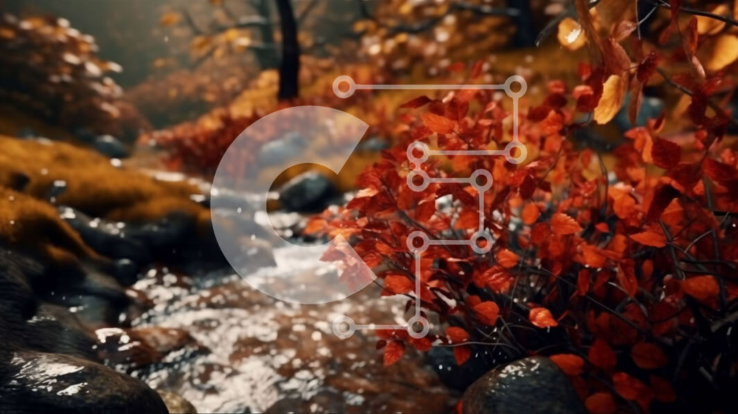 Intra Συλλεκτικό Ξύλινο Παζλ Plywood  4mm - Γαλήνη ενός δασικού μονοπατιού με όμορφα φθινοπωρινά χρώματα και ένα ρεύμα Σε Ξύλινο Κουτί - Διαστάσεις Puzzle: 10x10 cm – 25 κομμάτια