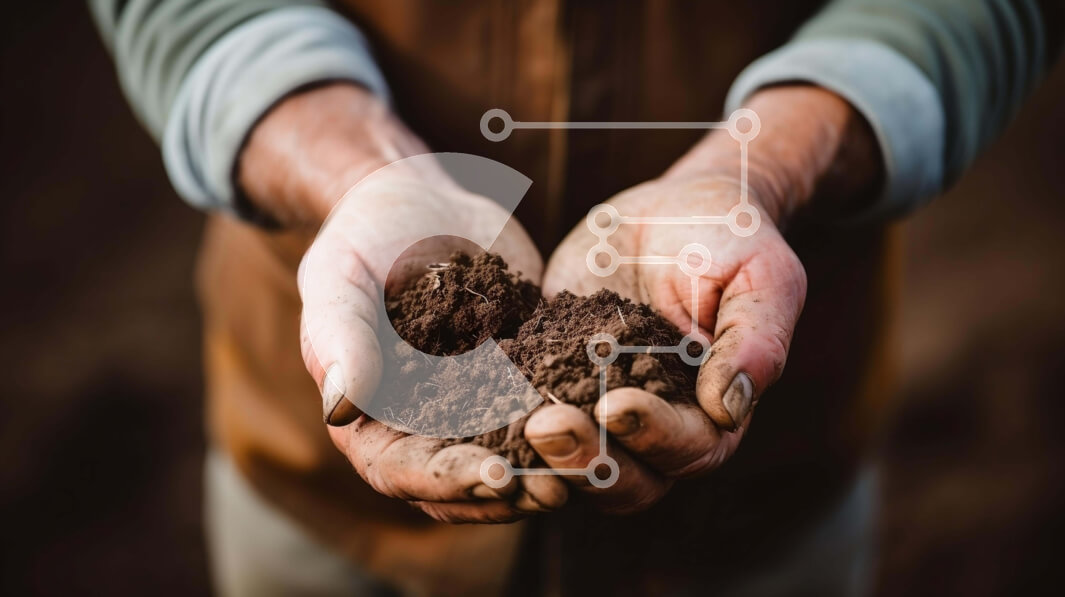 Intra Συλλεκτικό Ξύλινο Παζλ Plywood  4mm - Χέρια ανθρώπου που κρατούν χώμα για κηπουρική ή κομποστοποίηση Σε Ξύλινο Κουτί - Διαστάσεις: 10x10 cm – 25 κομμάτια