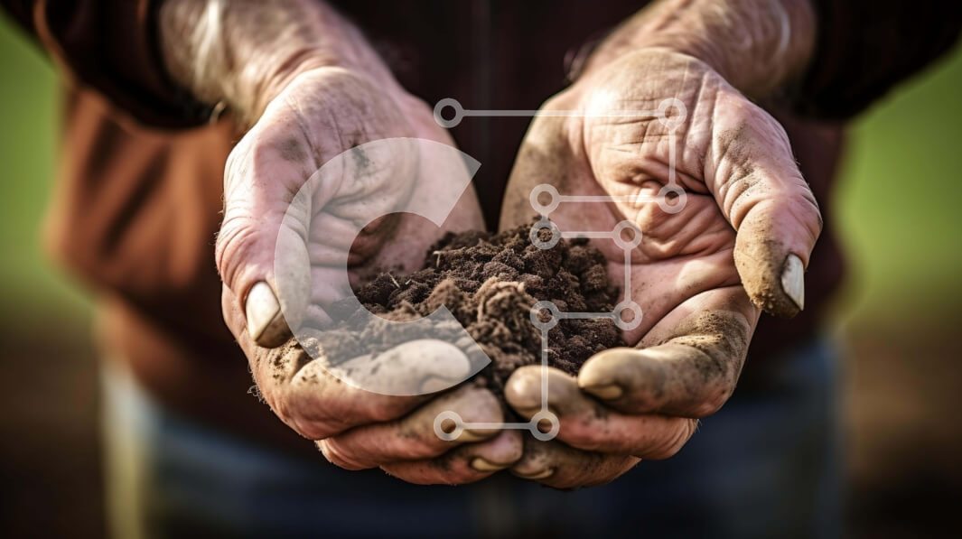 Intra Συλλεκτικό Ξύλινο Παζλ Plywood  4mm - Χέρια ανθρώπου που κρατούν χώμα για καλλιέργεια ή κηπουρική Σε Ξύλινο Κουτί - Διαστάσεις: 10x10 cm – 25 κομμάτια