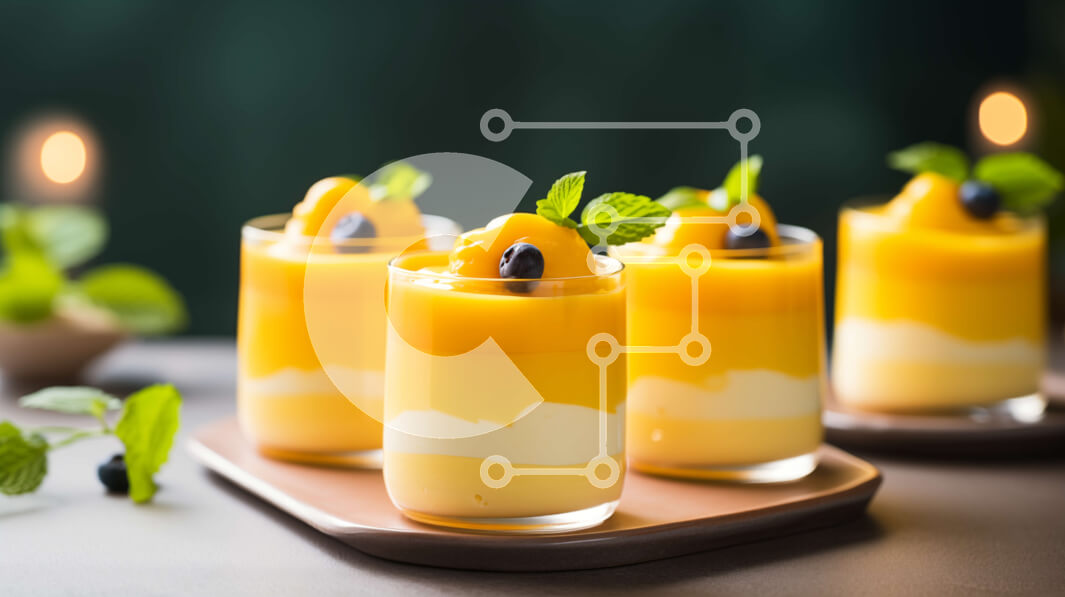 Σετ των 2 Intra Συλλεκτικό Ξύλινο Παζλ Plywood  4mm - Δίσκος με νόστιμα επιδόρπια με γαρνιτούρες φρέσκων φρούτων Σε Ξύλινο Κουτί - Διαστάσεις: 10x10 cm – 25 κομμάτια