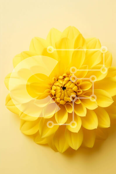 Σετ των 2 Intra Συλλεκτικό Ξύλινο Παζλ Plywood  4mm - Μεγάλο κίτρινο λουλούδι σε υπόλευκο φόντο Σε Ξύλινο Κουτί - Διαστάσεις: 10x10 cm – 25 κομμάτια