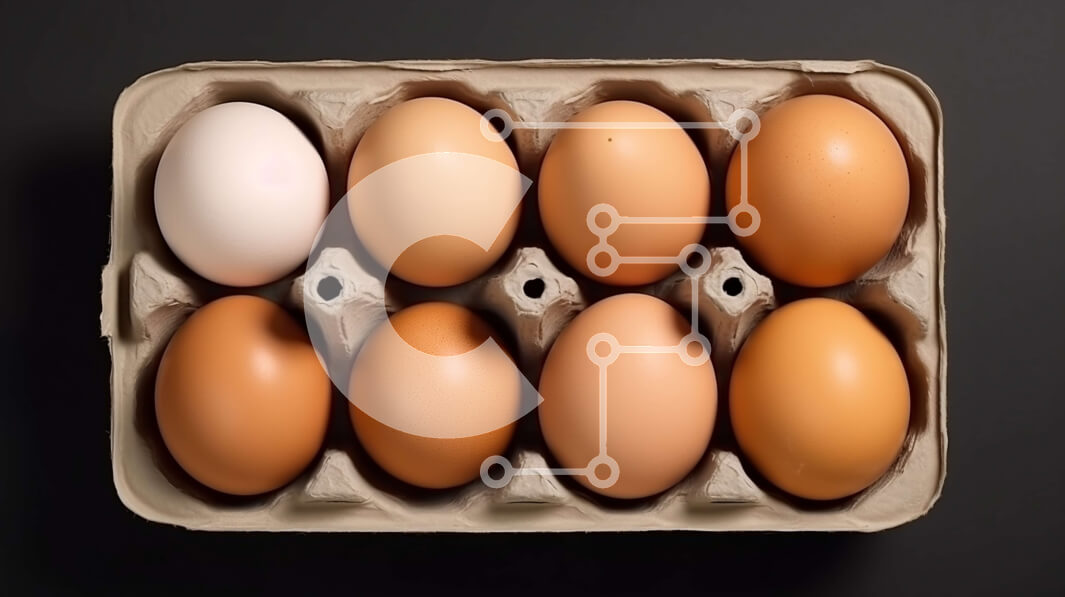 Σετ των 2 Intra Συλλεκτικό Ξύλινο Παζλ Plywood  4mm - Κουτί αυγών με καφέ και λευκά αυγά Σε Ξύλινο Κουτί - Διαστάσεις: 10x10 cm – 25 κομμάτια