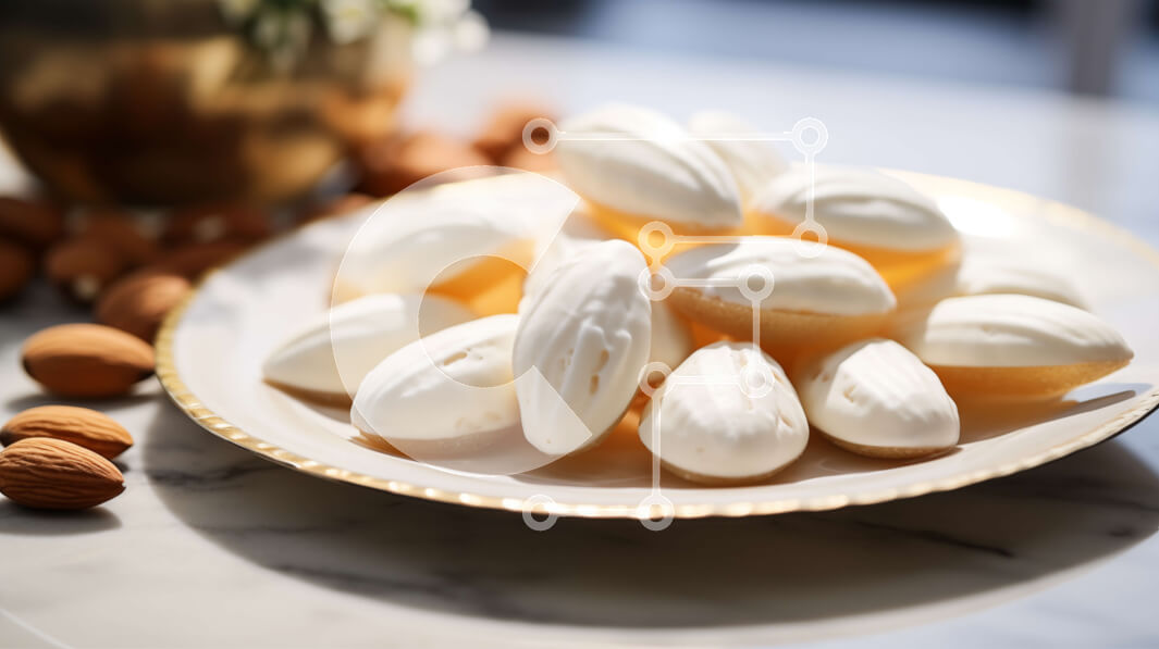 Σετ των 2 Intra Συλλεκτικό Ξύλινο Παζλ Plywood  4mm - Πιάτο με αμύγδαλα με λουλούδια και βάζο στο τραπέζι Σε Ξύλινο Κουτί - Διαστάσεις: 10x10 cm – 25 κομμάτια