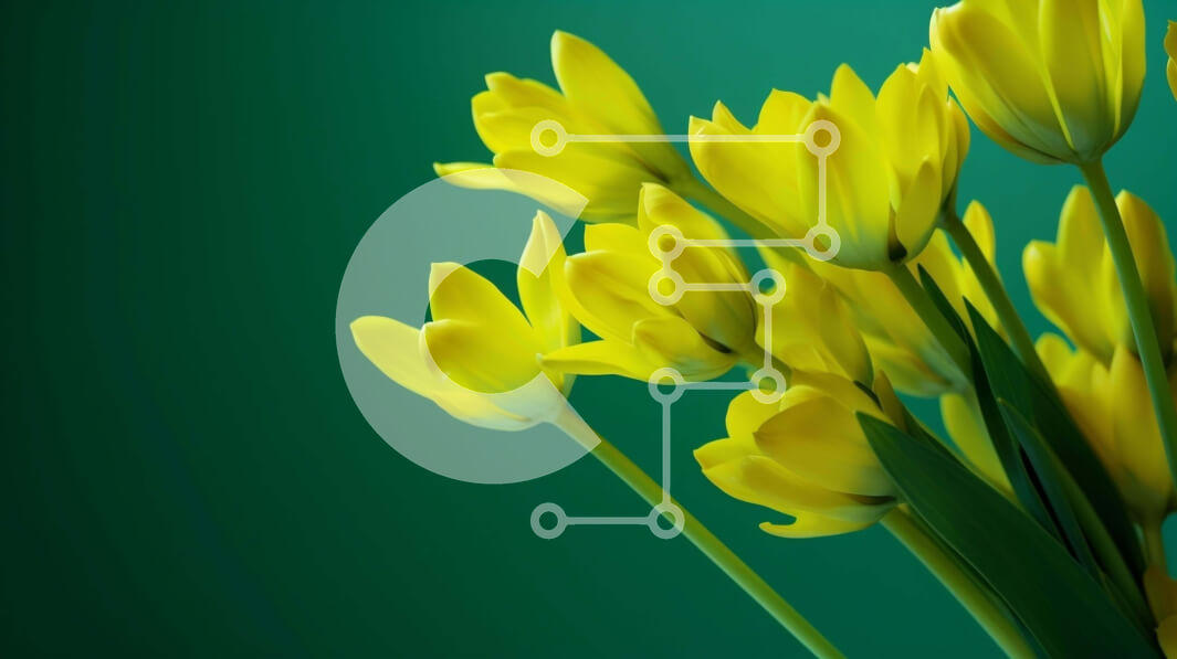 Intra Συλλεκτικό Ξύλινο Παζλ Plywood  4mm - Ζωντανές κίτρινες τουλίπες σε ανοιχτό βάζο Σε Ξύλινο Κουτί - Διαστάσεις: 10x10 cm – 25 κομμάτια