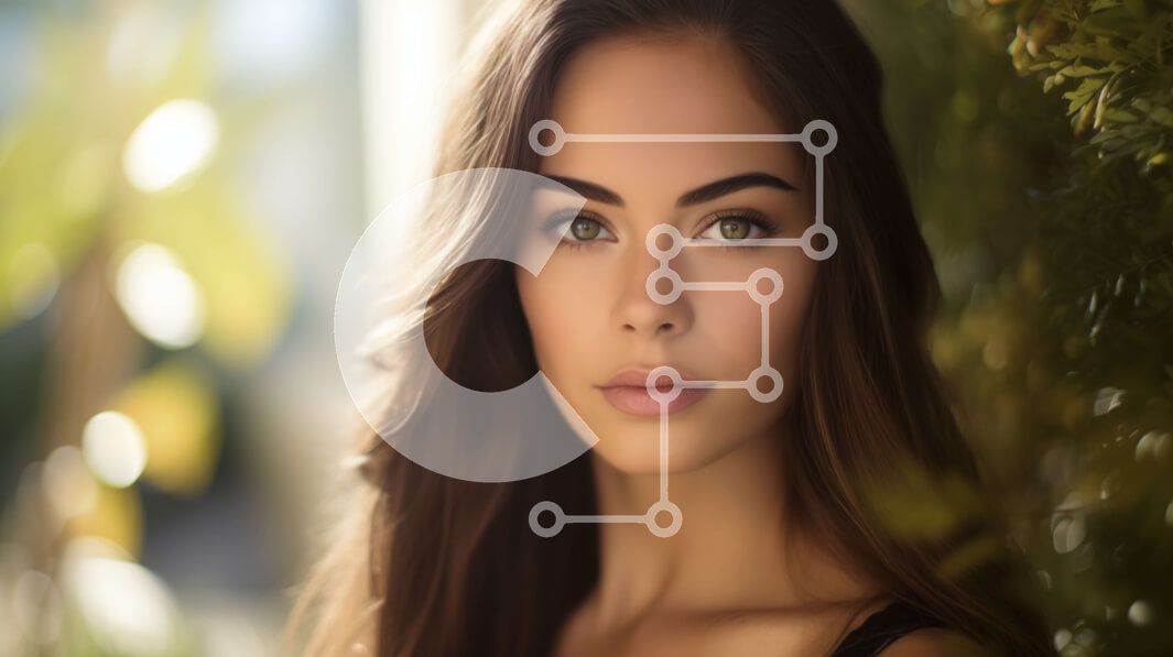 Intra Συλλεκτικό Ξύλινο Παζλ Plywood  4mm - Όμορφη γυναίκα με μακριά σκούρα μαλλιά σε πράσινο φύλλωμα Σε Ξύλινο Κουτί - Διαστάσεις Puzzle: 10x10 cm – 25 κομμάτια