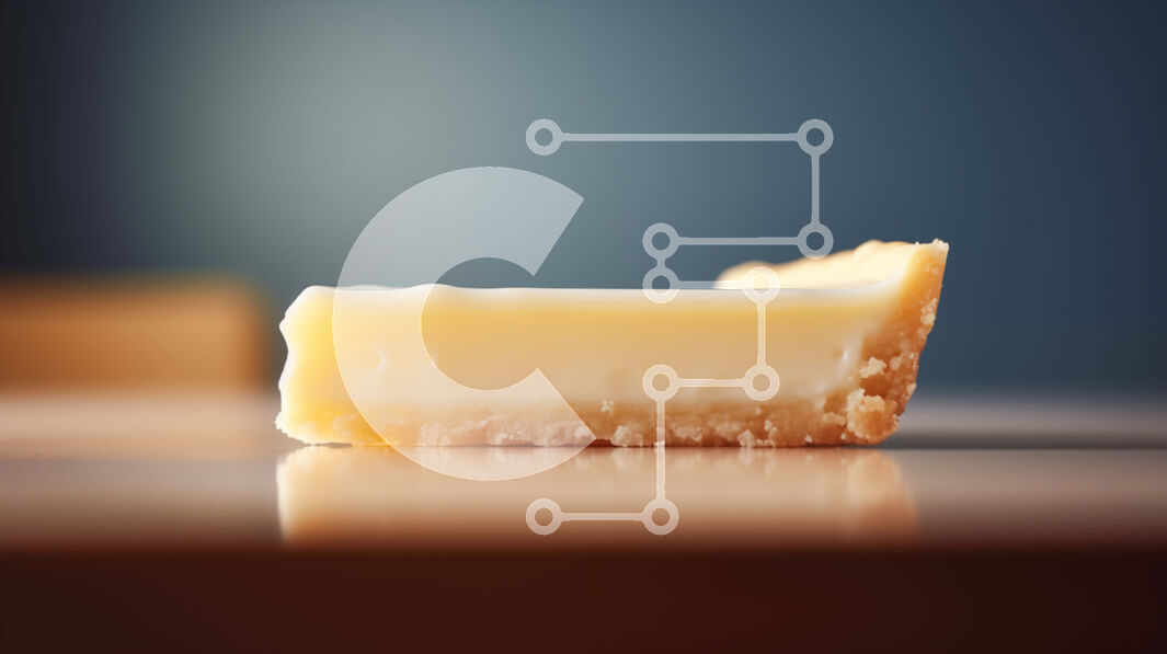 Σετ των 2 Intra Συλλεκτικό Ξύλινο Παζλ Plywood  4mm - Νόστιμη φέτα cheesecake σε ημιτελές ξύλινο τραπέζι Σε Ξύλινο Κουτί - Διαστάσεις: 10x10 cm – 25 κομμάτια