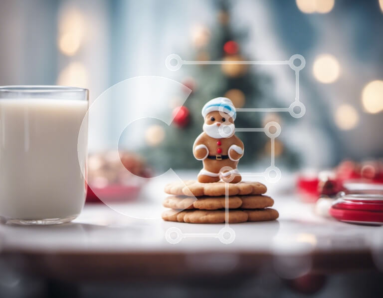 Σετ των 2 Intra Συλλεκτικό Ξύλινο Παζλ Plywood  4mm - Ποτήρι γάλα, μπισκότα και ειδώλιο ανθρώπου από μελόψωμο Σε Ξύλινο Κουτί - Διαστάσεις: 10x10 cm – 25 κομμάτια