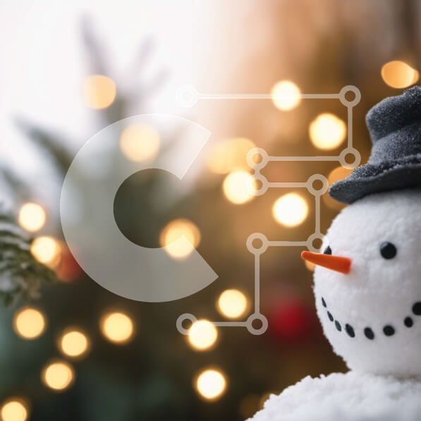 Intra Συλλεκτικό Ξύλινο Παζλ Plywood  4mm - Χιονάνθρωπος και χριστουγεννιάτικο δέντρο με πολύχρωμα φώτα Σε Ξύλινο Κουτί - Διαστάσεις: 10x10 cm – 25 κομμάτια