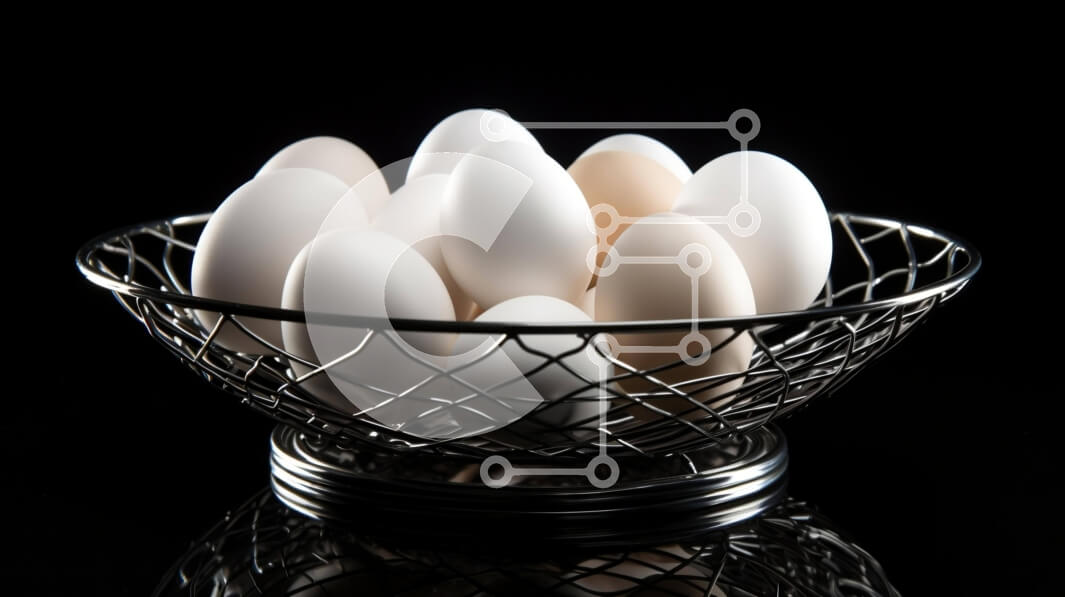 Σετ των 2 Intra Συλλεκτικό Ξύλινο Παζλ Plywood  4mm - Ανάμεικτα λευκά αυγά σε μεταλλικό μπολ Σε Ξύλινο Κουτί - Διαστάσεις: 10x10 cm – 25 κομμάτια