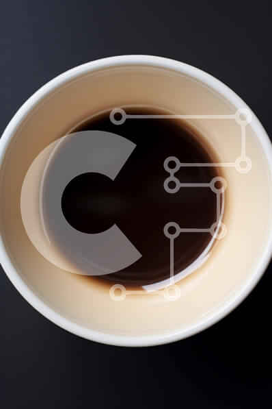 Σετ των 2 Intra Συλλεκτικό Ξύλινο Παζλ Plywood  4mm - Λευκό μπολ με σκούρο καφέ υγρό σε μαύρη επιφάνεια Σε Ξύλινο Κουτί - Διαστάσεις: 10x10 cm – 25 κομμάτια