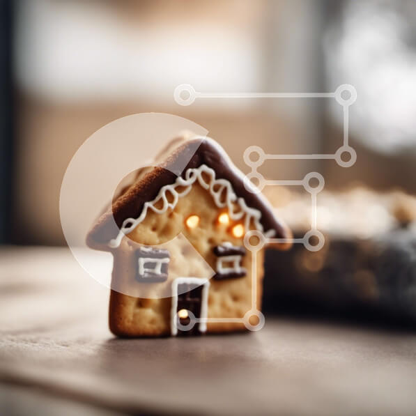 Intra Συλλεκτικό Ξύλινο Παζλ Plywood  4mm - Μινιατούρα Gingerbread House με εορταστικές διακοσμήσεις Σε Ξύλινο Κουτί - Διαστάσεις: 10x10 cm – 25 κομμάτια