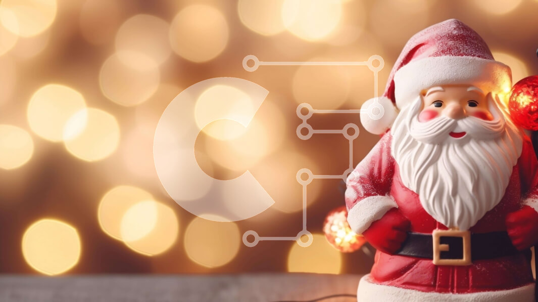 Intra Συλλεκτικό Ξύλινο Παζλ Plywood  4mm - Ειδώλια Άγιου Βασίλη με χριστουγεννιάτικα φωτάκια σε ξύλινο τραπέζι Σε Ξύλινο Κουτί - Διαστάσεις: 10x10 cm – 25 κομμάτια