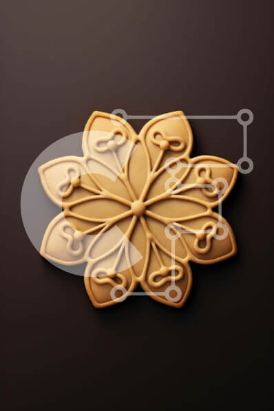 Σετ των 2 Intra Συλλεκτικό Ξύλινο Παζλ Plywood  4mm - Πολύπλοκα σχεδιασμένο χρυσό μπισκότο λουλουδιών Σε Ξύλινο Κουτί - Διαστάσεις: 10x10 cm – 25 κομμάτια