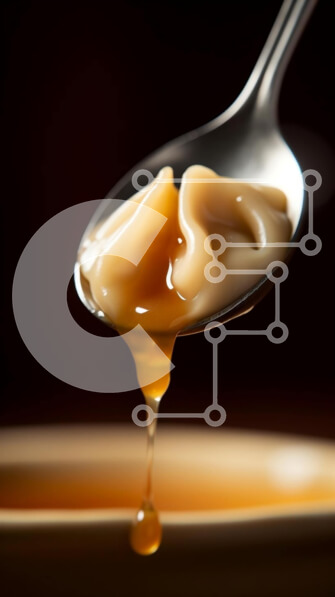 Intra Συλλεκτικό Ξύλινο Παζλ Plywood  4mm - Κουτάλι περιχυμένο με μέλι ή σάλτσα καραμέλας Σε Ξύλινο Κουτί - Διαστάσεις: 10x10 cm – 25 κομμάτια