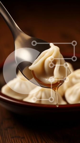 Intra Συλλεκτικό Ξύλινο Παζλ Plywood  4mm - Κουτάλι βουτώντας ζυμαρικά σε σάλτσα Σε Ξύλινο Κουτί - Διαστάσεις: 10x10 cm – 25 κομμάτια