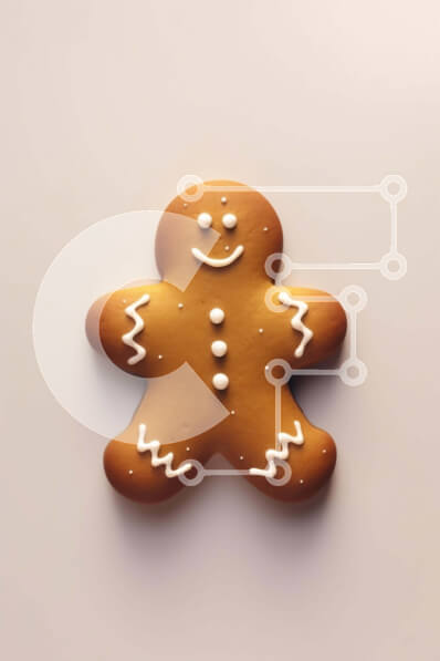 Σετ των 2 Intra Συλλεκτικό Ξύλινο Παζλ Plywood  4mm - Διακοσμημένο μπισκότο μελόψωμο σε υπόλευκο φόντο Σε Ξύλινο Κουτί - Διαστάσεις: 10x10 cm – 25 κομμάτια