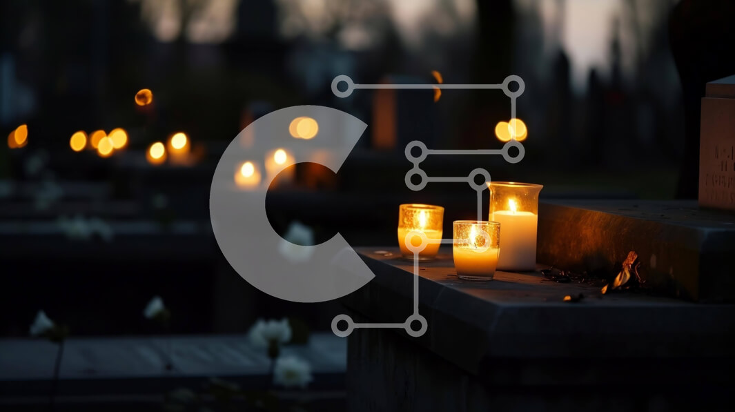 Intra Συλλεκτικό Ξύλινο Παζλ Plywood  4mm - Νεκροταφείο υπό το φως των κεριών τη νύχτα Σε Ξύλινο Κουτί - Διαστάσεις Puzzle: 10x10 cm – 25 κομμάτια