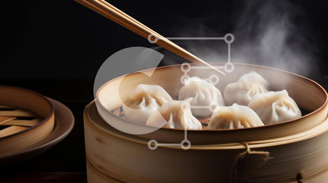 Σετ των 2 Intra Συλλεκτικό Ξύλινο Παζλ Plywood  4mm - Μπολ με ζυμαρικά στον ατμό με ξυλάκια Σε Ξύλινο Κουτί - Διαστάσεις: 10x10 cm – 25 κομμάτια