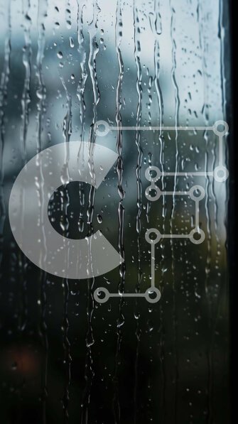 Intra Συλλεκτικό Ξύλινο Παζλ Plywood  4mm - Βροχερό παράθυρο με δέντρα στο φόντο Σε Ξύλινο Κουτί - Διαστάσεις Puzzle: 10x10 cm – 25 κομμάτια