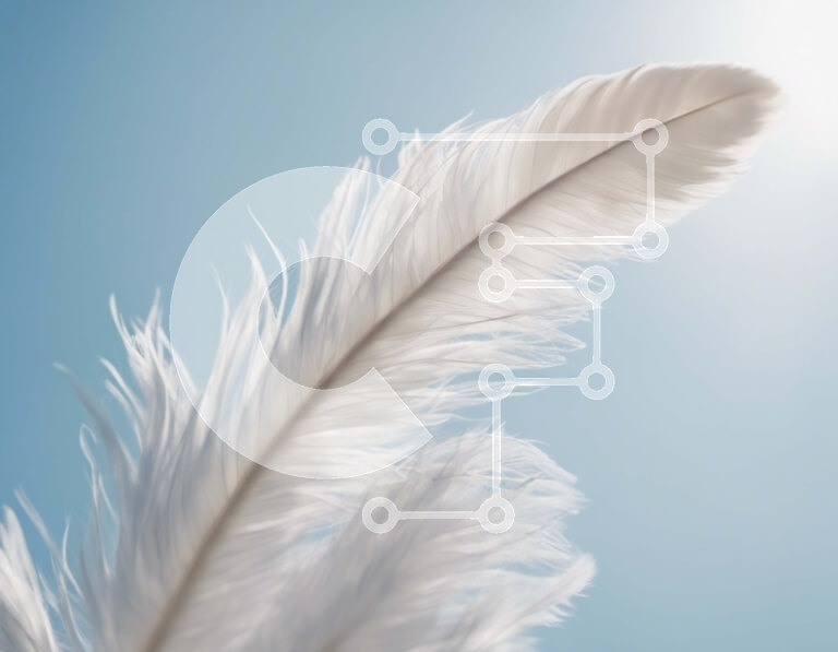 Intra Συλλεκτικό Ξύλινο Παζλ Plywood  4mm - Λευκό φτερό που επιπλέει ελεύθερα ενάντια σε έναν μπλε ουρανό Σε Ξύλινο Κουτί - Διαστάσεις: 10x10 cm – 25 κομμάτια