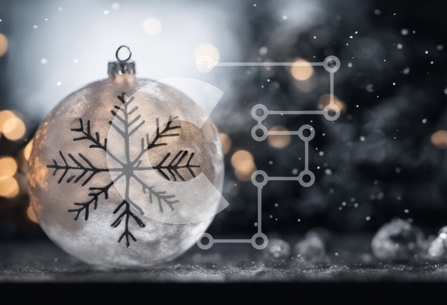 Intra Συλλεκτικό Ξύλινο Παζλ Plywood  4mm - Διακόσμηση Γυάλινης Μπάλας Snowflake - Αιθέρια και Μαγική Ατμόσφαιρα Σε Ξύλινο Κουτί - Διαστάσεις Puzzle: 10x10 cm – 25 κομμάτια