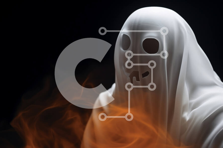 Intra Συλλεκτικό Ξύλινο Παζλ Plywood  4mm - Φλεγόμενο κοστούμι φάντασμα σε μαύρο φόντο Σε Ξύλινο Κουτί - Διαστάσεις Puzzle: 10x10 cm – 25 κομμάτια