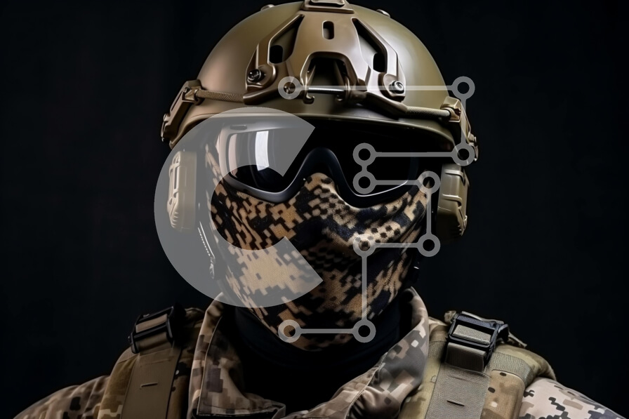 Intra Συλλεκτικό Ξύλινο Παζλ Plywood  4mm - Στρατιωτικός άνδρας με εξοπλισμό παραλλαγής με κράνος και γυαλιά Σε Ξύλινο Κουτί - Διαστάσεις Puzzle: 10x10 cm – 25 κομμάτια