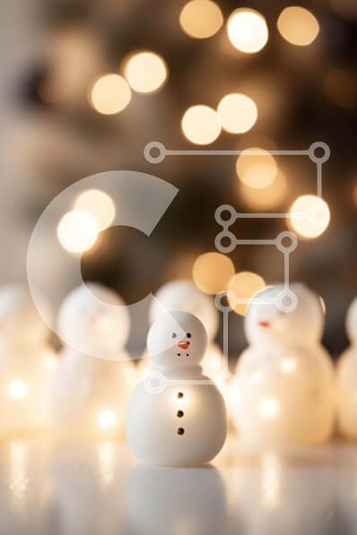 Intra Συλλεκτικό Ξύλινο Παζλ Plywood  4mm - Ομάδα χιονάνθρωποι με το χριστουγεννιάτικο δέντρο Σε Ξύλινο Κουτί - Διαστάσεις: 10x10 cm – 25 κομμάτια