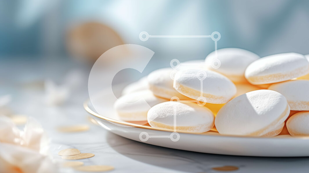 Σετ των 2 Intra Συλλεκτικό Ξύλινο Παζλ Plywood  4mm - Λευκά αμυγδαλωτά σε ένα πιάτο Σε Ξύλινο Κουτί - Διαστάσεις: 10x10 cm – 25 κομμάτια