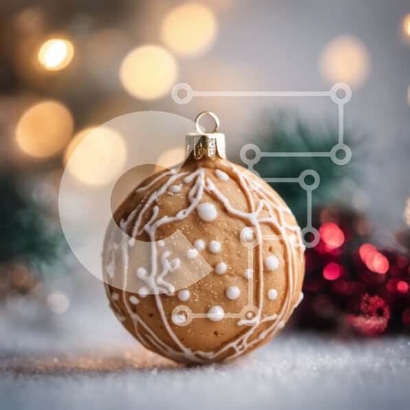 Intra Συλλεκτικό Ξύλινο Παζλ Plywood  4mm - Μπάλα με μελόψωμο με Χριστουγεννιάτικα στολίδια και φωτάκια Σε Ξύλινο Κουτί - Διαστάσεις: 10x10 cm – 25 κομμάτια