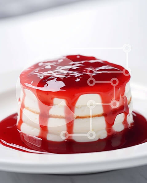 Σετ των 2 Intra Συλλεκτικό Ξύλινο Παζλ Plywood  4mm - Λευκό κέικ με κόκκινη σάλτσα και σαντιγί Σε Ξύλινο Κουτί - Διαστάσεις: 10x10 cm – 25 κομμάτια