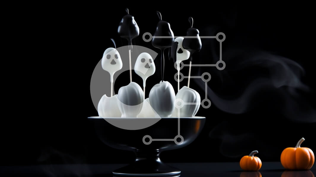 Intra Συλλεκτικό Ξύλινο Παζλ Plywood  4mm - Μπολ με θέμα το Halloween με κουτάλια φαντάσματα και κολοκύθες Σε Ξύλινο Κουτί - Διαστάσεις Puzzle: 10x10 cm – 25 κομμάτια