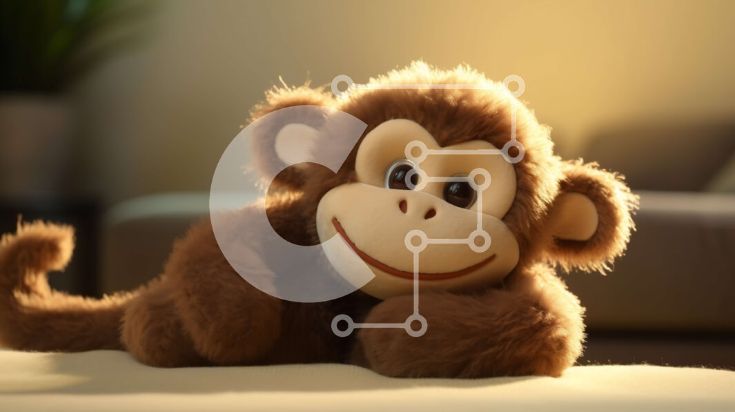 Intra Συλλεκτικό Ξύλινο Παζλ Plywood  4mm - Γεμιστή μαϊμού στο κρεβάτι Σε Ξύλινο Κουτί - Διαστάσεις: 10x10 cm – 25 κομμάτια