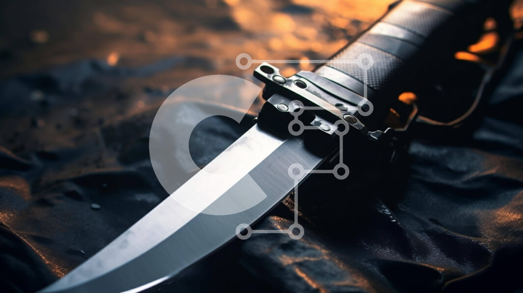 Intra Συλλεκτικό Ξύλινο Παζλ Plywood  4mm - Κοφτερό μαχαίρι σε μαύρο ύφασμα Σε Ξύλινο Κουτί - Διαστάσεις: 10x10 cm – 25 κομμάτια