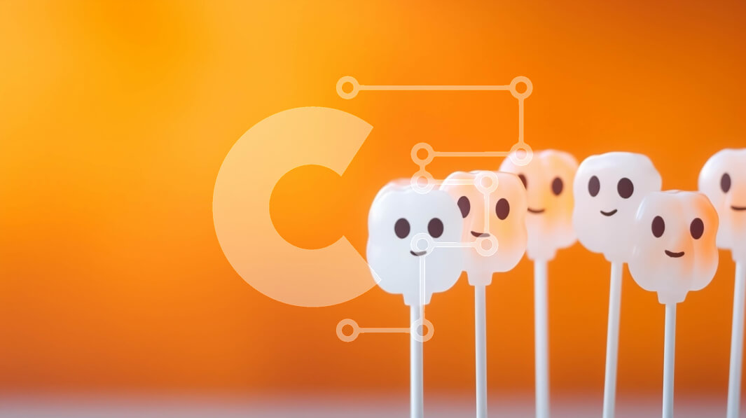 Intra Συλλεκτικό Ξύλινο Παζλ Plywood  4mm - Γλειφιτζούρια φάντασμα αποκριών σε πορτοκαλί φόντο Σε Ξύλινο Κουτί - Διαστάσεις Puzzle: 10x10 cm – 25 κομμάτια