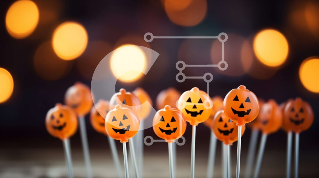 Intra Συλλεκτικό Ξύλινο Παζλ Plywood  4mm - Γλειφιτζούρια κολοκύθας αποκριών σε φωτισμένο φόντο Σε Ξύλινο Κουτί - Διαστάσεις Puzzle: 10x10 cm – 25 κομμάτια