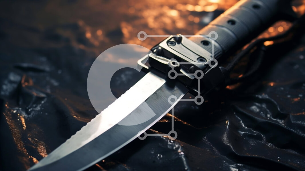 Intra Συλλεκτικό Ξύλινο Παζλ Plywood  4mm - Μαχαίρι σε μαύρο υλικό Σε Ξύλινο Κουτί - Διαστάσεις: 10x10 cm – 25 κομμάτια