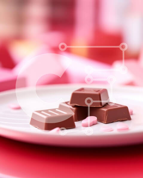 Σετ των 2 Intra Συλλεκτικό Ξύλινο Παζλ Plywood  4mm - Ανάμικτες σοκολάτες και καραμέλες σε ένα πιάτο με καρδιές Σε Ξύλινο Κουτί - Διαστάσεις: 10x10 cm – 25 κομμάτια